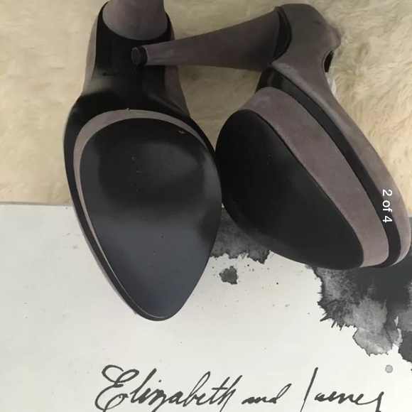 Elizabeth and James Mason Platform heel Gray Suede - Picture 2 of 4